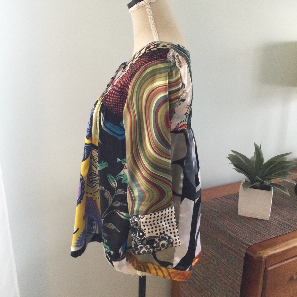 Scared Threads- Pretty Patchwork Boho Top. Size S - image 5